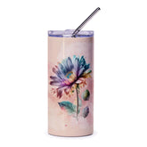 Floral Art Tumbler, Watercolor Flower Tumbler, Cute Tumbler, Gift Idea, Everyday Tumbler, Flower Design Tumbler, Travel Tumbler - Tawshia